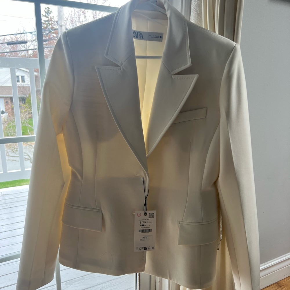 Zara cream white blazer